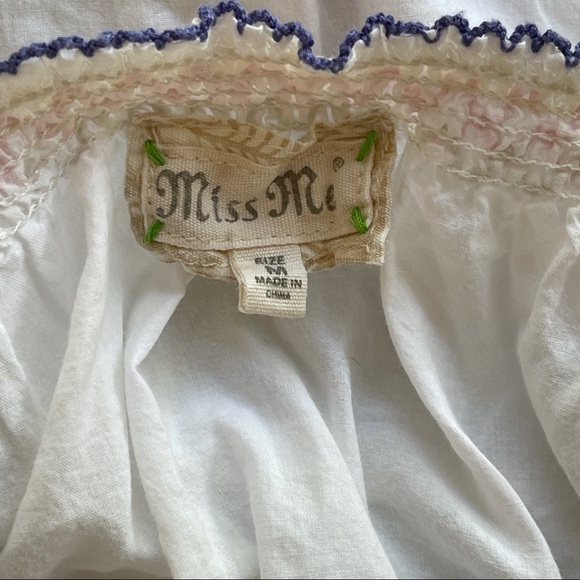 Miss Me embroidered white off shoulder top M - Picture 5 of 6